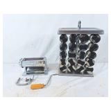 Spice rack and imperia pasta maker