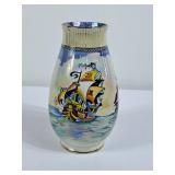 Vintage Coronet Ship Themed Vase - Two Chips on