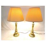 Pair of nice brass table lamps - 28"h