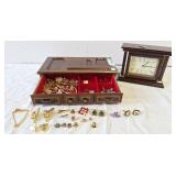 Tie clips, cuff links, quarts clock, pins, etc