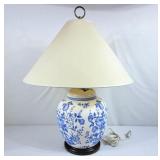 Lovely Blue & White Chinoiserie Table Lamp - 26"H