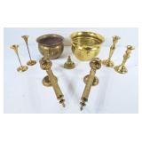 Brass planter with embossed flowers, brass