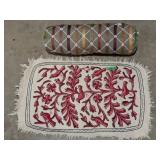 Small Kashmiri Namda rug and pillow. Rug is 3ft x
