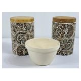Sandygate Pottery Paisley Print Canisters & T.G.