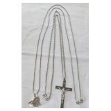 (2) Sterling Silver 925 Cross Sailboat  30" &