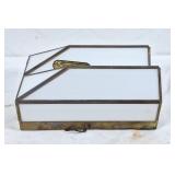 Vintage brass & milk glass wall mounted light