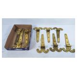 9 large brass hinges