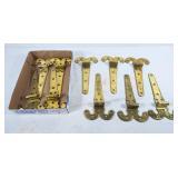 10 large brass hinges