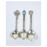 Two Sterling Silver Spoons & One "800" Stamped