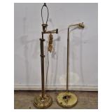 Pair of brass floor standing lamps. Tallest 45" h