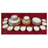 69 piece Wedgewood Ascot Peony dinnerware. 12