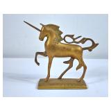 Vintage Brass Unicorn - 7"H