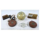 Antique measuring tapes, the moon replogle globes