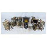 4 outdoor lanterns and 2 hanging lights