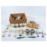 Assorted hardware! Finial ornaments, door hinges,