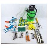 Garden lot! Spot sprayer, nozzles, clippers, hand