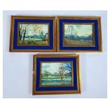 Trio of Vintage R. Allgrove Oil on Board Framed