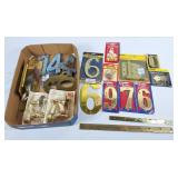 Brass numbers, hook, brackets, etc