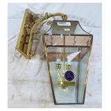 Hanging solid brass light fixture