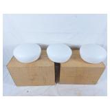 6 white glass shades