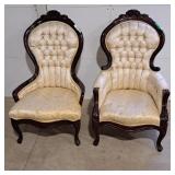 Pair of vintage Victorian parlor chairs -