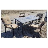 Patio Set - Tile Top Table 64"Lx39"Wx27"H & Four