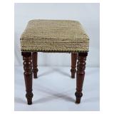 Padded Wood Stool - 12.5"Hx12.5"Dx15"H