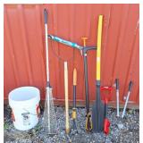 Pruners, rakes, week puller, paddle, etc