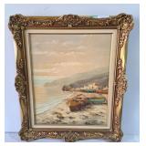 Beautiful Seaside Oil on Canvas Painting