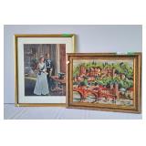 Scenic Needlepoint 22"Wx18"H & Royal Family Print