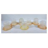 Vintage light shades. Featuring an amber frosted