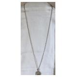 Sterling Silver 925 Marcasite Pendent 24" chain