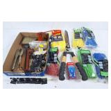 Hedge trimmers, rope, sockets, oiler, pipe