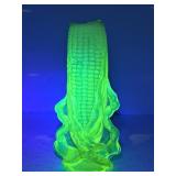Vintage Vaseline Glass Corn Cob Vase