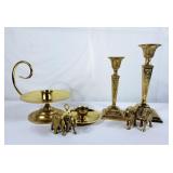 Lovely Brass Candle Holders & Brass Elephants
