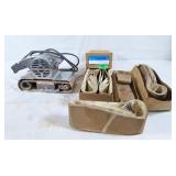 Sears 3" x 21" belt sander and various sizes of