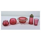 Pretty Assortment of Cranberry Glass