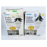 4 noma outdoor lanterns. 1 white & 3 black