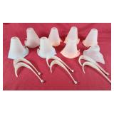 Assortment of Frosted Floral Glass Light Shades