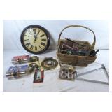 Basket sterling & noble clock, door knobs,