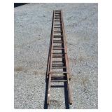Wooden 15 step extension ladder