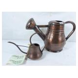 Hammered copper watering can and petite copper