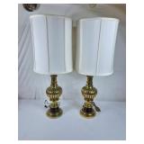 Heavy Brass Table Lamps - 35"H