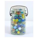 Vintage Mason Jar Full of Marbles