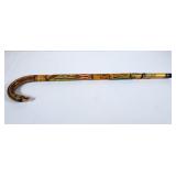 Unique Carved & Painted Wood Cane