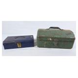 Pair of metal tackle boxes / tool boxes