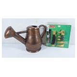 Hammered copper watering can and Garden Hose