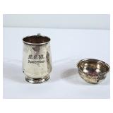 Sterling Silver Cup & Silver-Tone Bowl