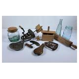 Butter Mould, Mason Jar, Rolling Pin, Butter