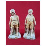 Vintage Bisque Seaside Boy & Girl Figurines